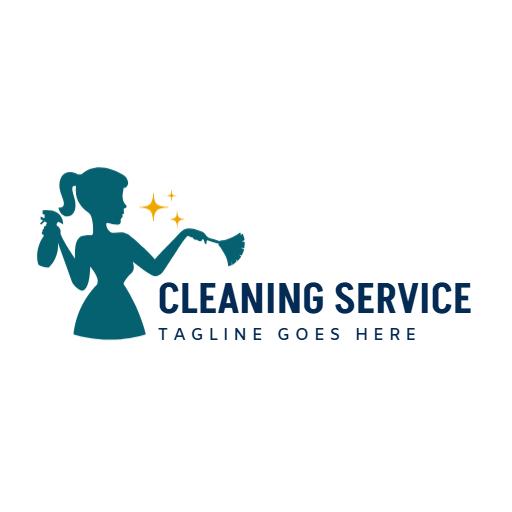 Elegant Blue and White Design Emphasizing Cleaning Service Logo Template