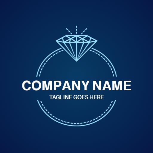 Elegant Blue and White Diamond Design Showcasing Luxury Logo Template
