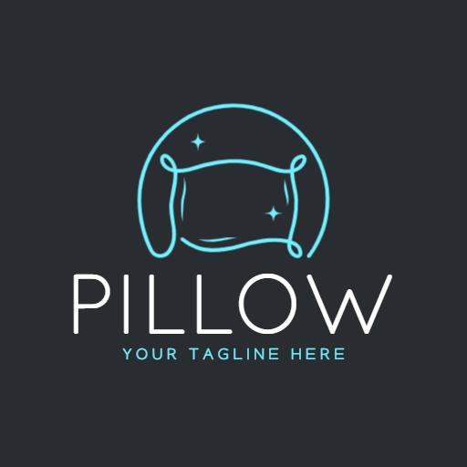 Elegant Blue and White Pillow Design for Comfort Logo Template