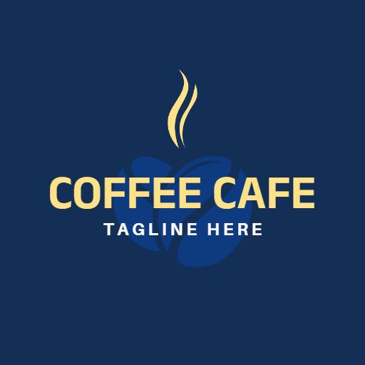 Elegant Blue Background Featuring Coffee Cafe Logo Template