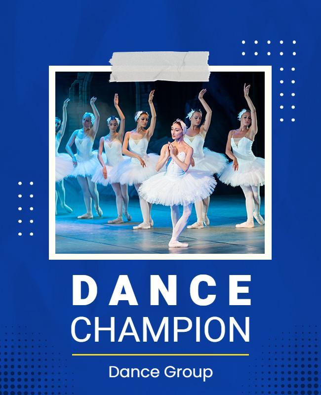 Elegant Blue Ballet Dance Competition Poster Template