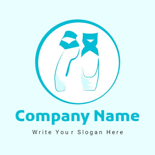 Elegant Blue Ballet Slippers Showcasing Dance Artistry Logo Template