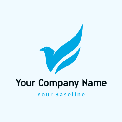 Elegant Blue Bird Design Symbolizing Corporate Identity Logo Template