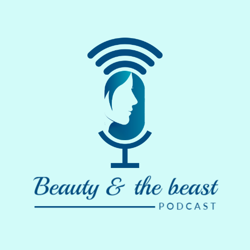 Elegant Blue Design Featuring Engaging Podcast Conversations Logo Template