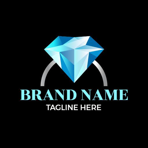 Elegant Blue Diamond Design Showcasing Luxury and Shine Logo Template