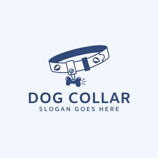Elegant Blue Dog Collar Design for Loyal Pets Logo Template
