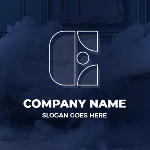 Elegant Blue E Letter Design Showcasing Modern Identity Logo Template
