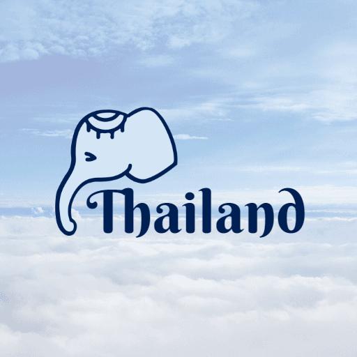 Elegant Blue Elephant Design Showcasing Travelling to Thailand Logo Template