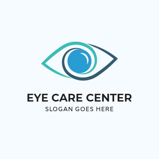 Elegant Blue Eye Shape Design for Eye Care Center Logo Template