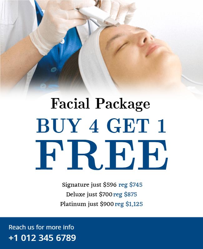 Elegant Blue Facial Package Promotion Poster Template
