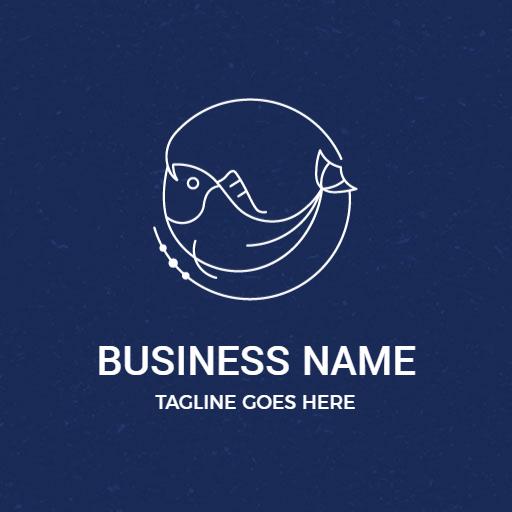 Elegant Blue Fishing Design Showing a Catch in Action Logo Template
