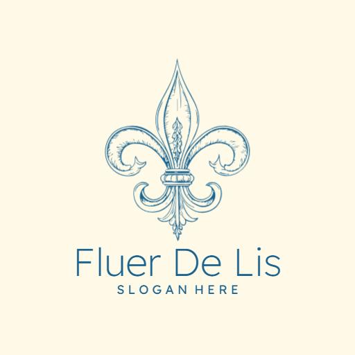 Elegant Blue Fleur De Lis Design for Branding Logo Template