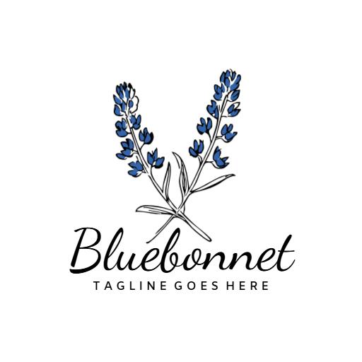 Elegant Blue Floral Arrangement for Your Florist Logo Template
