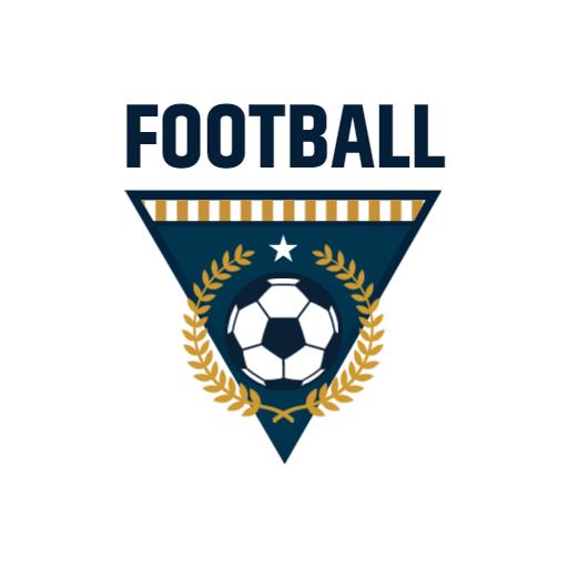 Elegant Blue Football Badge with Classic Design Elements Logo Template