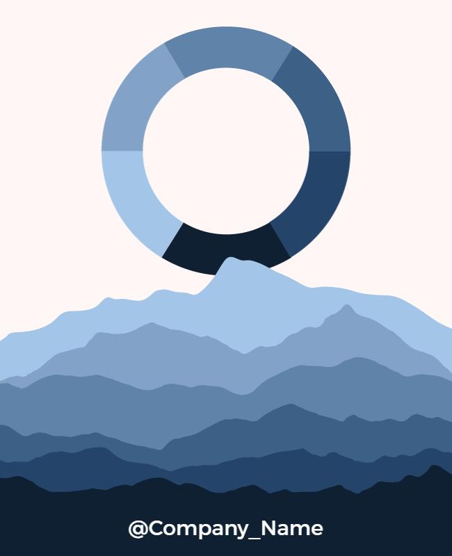 Elegant Blue Gradient Mountain Landscape Poster Template