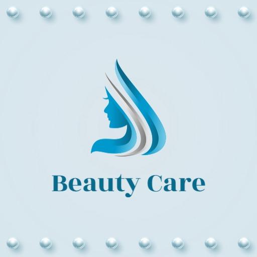 Elegant Blue Hair Design Showcasing Beauty Care Logo Template
