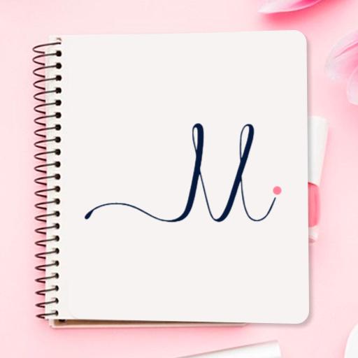 Elegant Blue Handwritten Initial with Spirals Handwriting Logo Template