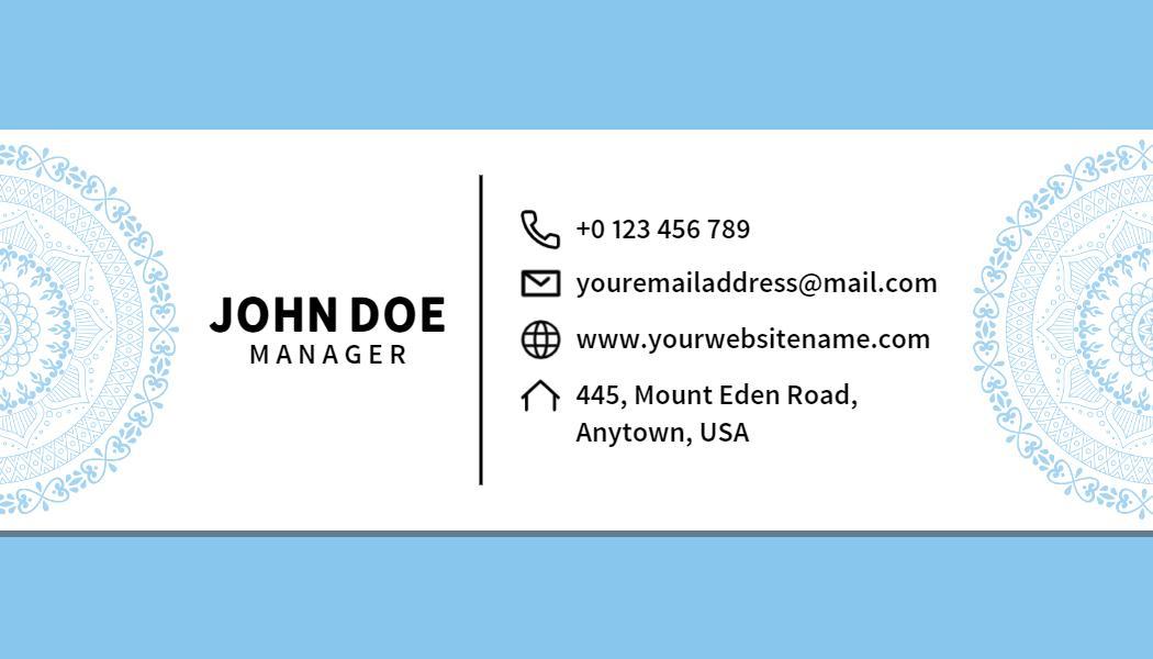 Elegant Blue Mandala Pattern Professional Visiting Card Template