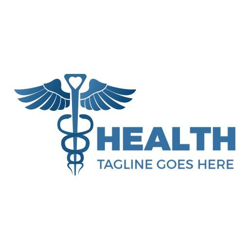 Elegant Blue Medical Symbol Enhancing Hospital Health Logo Template