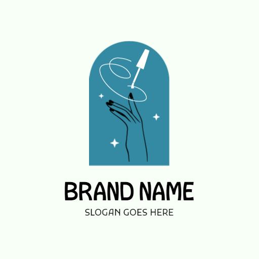Elegant Blue Nail Art Design Highlighting Professional Services Logo Template