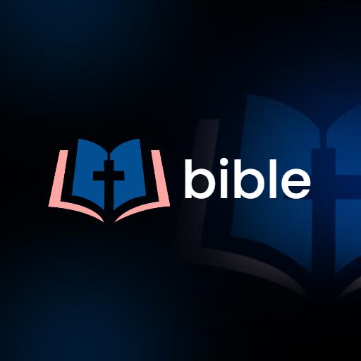 Elegant Blue Open Bible Design Reflecting Faith and Belief Logo Template