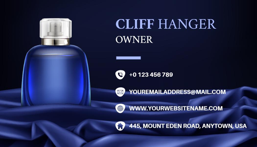 Elegant Blue Perfume Owner Visiting Card Template