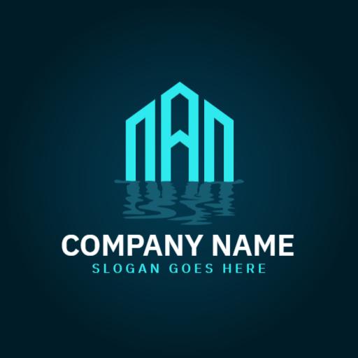 Elegant Blue Reflection Design for Modern Branding Logo Template