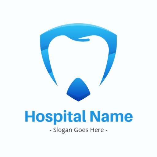 Elegant Blue Shield Design Ensuring Dental Care Safety Logo Template