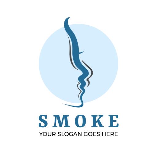 Elegant Blue Smoke Design Representing Modern Smoking Culture Logo Template