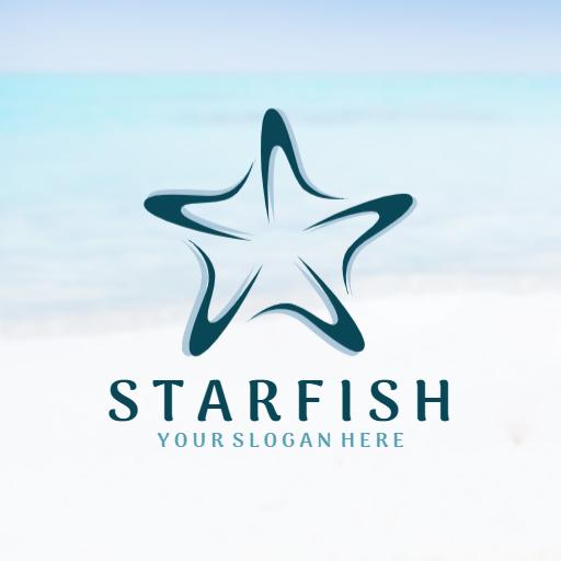 Elegant Blue Starfish Design for Ocean-Themed Business Logo Template