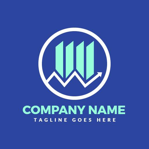 Elegant Blue Trading Graph Design for Financial Traders Logo Template