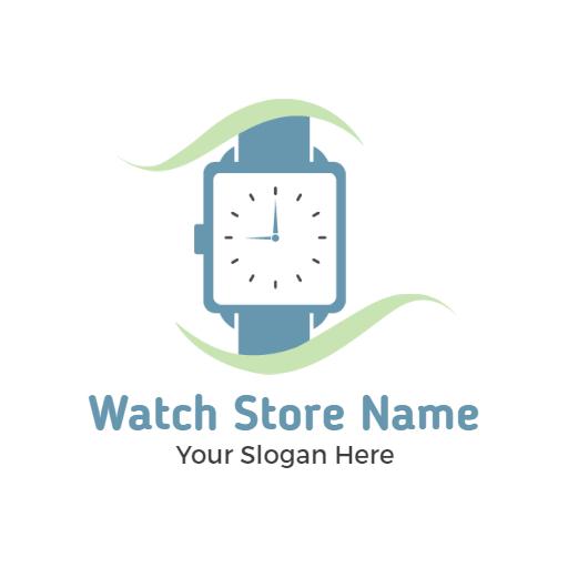 Elegant Blue Watch Design Representing Timeless Quality Logo Template