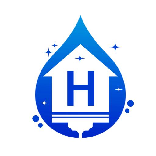 Elegant Blue Water Drop Featuring Alphabet H Logo Template