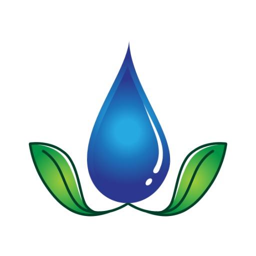 Elegant Blue Water Drop with Green Leaves Eco Friendly Logo Template