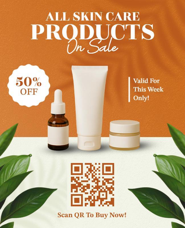Elegant Botanical Design for Skin Product Sale Flyer Template