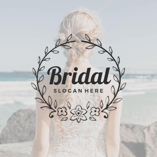 Elegant Bridal Design Featuring Ocean Background Logo Template