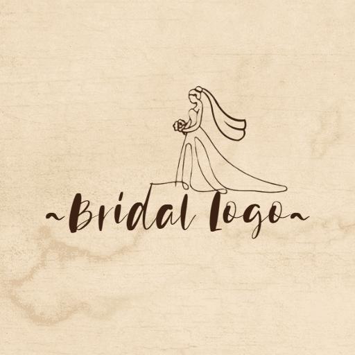 Elegant Bride Sketch Design Embodying Bridal Beauty Logo Template
