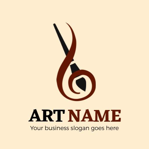 Elegant Brown and Black Artistic Brush Design Logo Template