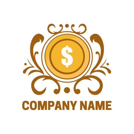 Elegant Brown and Gold Design Emphasizing Money Management Logo Template
