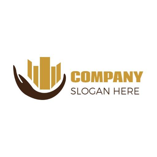 Elegant Brown and Gold Design Showcasing Real Estate Growth Logo Template