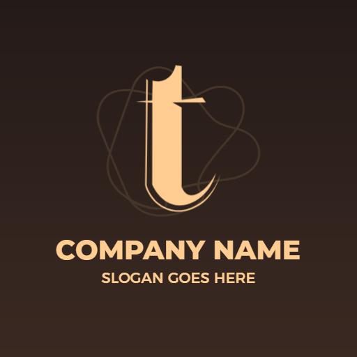 Elegant Brown and Gold T Letter Design for Branding Logo Template