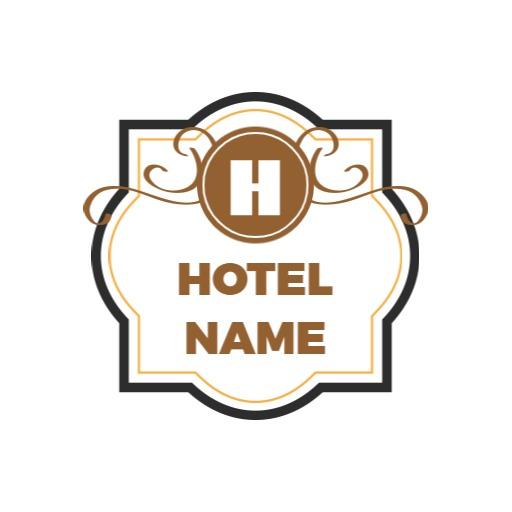 Elegant Brown and White Design for Luxury Hotel Logo Template