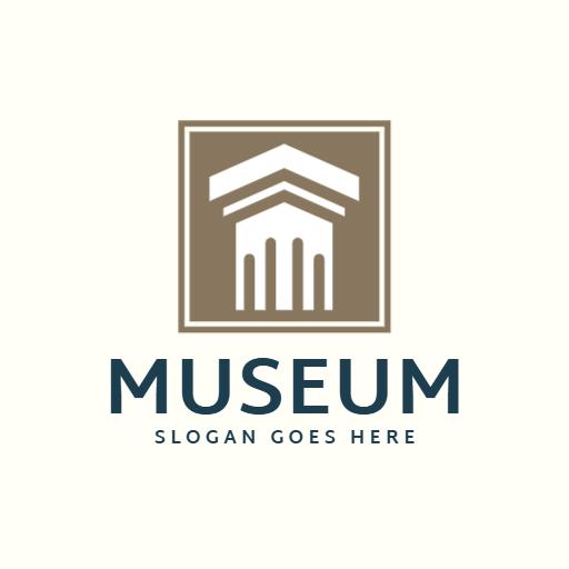 Elegant Brown and White Museum Design for Cultural Heritage Logo Template