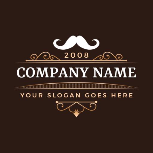 Elegant Brown and White Vintage Barber Shop Logo Template