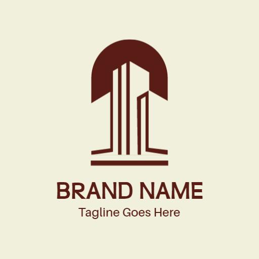 Elegant Brown Architectural Design for Luxury Hotel Logo Template