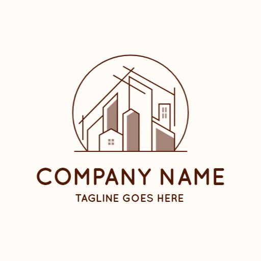 Elegant Brown Architectural Design Showcasing Modern Builds Logo Template