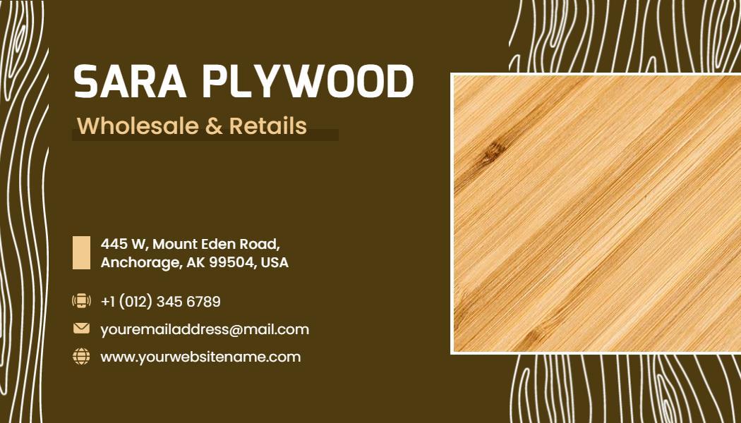Elegant Brown Bamboo Wholesale Retail Visiting Card Template