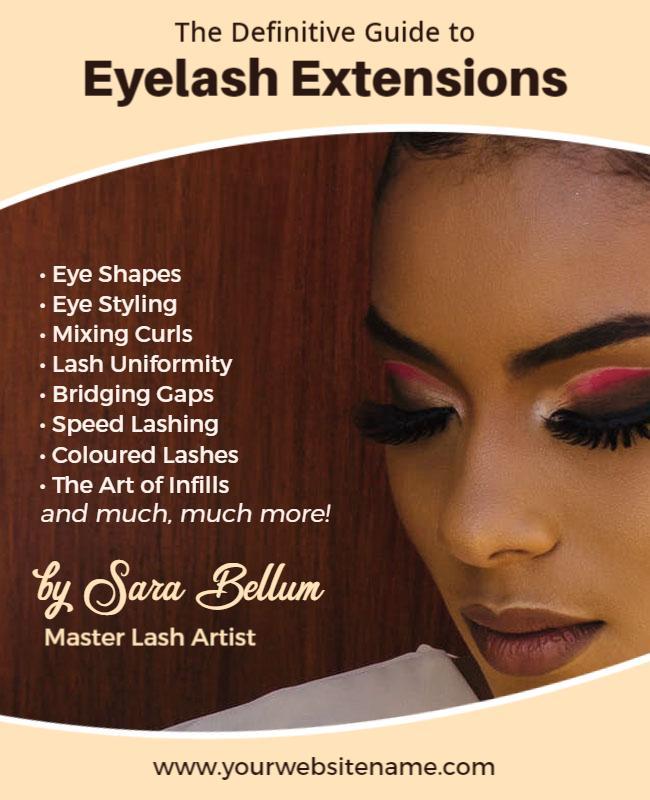 Elegant Brown Beauty Guide for Eyelash Extensions Flyer Template
