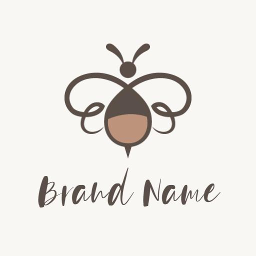 Elegant Brown Bee Design in Minimalist Line Art Logo Template