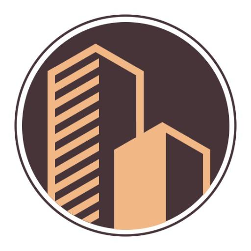 Elegant Brown Building Design Highlighting Real Estate Logo Template